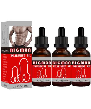 huile de massage pour hommes pour le sexe agrandissement extra fort du p nis agrandissement plus rapide du p nis de grande taille pour la croissance de la puissance de l'homme (M 3PC)