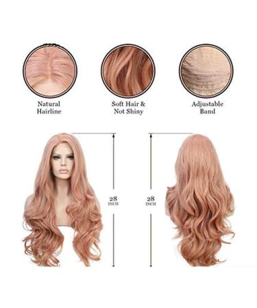 Buy BGHJUE Ms Rose Gold Front Lace Wig | Fluffy Long Curly Hairpieces for Face Coverage - International Shipping - Buy Online on GoSupps.com