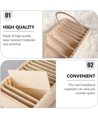 Lurrose Hair Tire Organizer | Standing Wooden Headband Rack & Box Divider | International Shipping Available - Buy Online on GoSupps.com