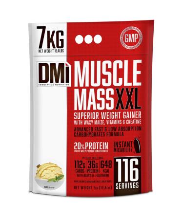 DMI INNOVATIVE NUTRITION Muscle Mass XXL - Top WEIGHT GAINER (vanille 7 kg (15 4 lbs)