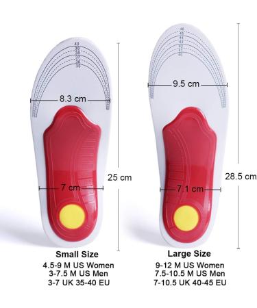Ailaka High Arch Support Insoles for Flat Feet - Orthotic Relief for Arch Pain & Plantar Fasciitis - Men/Women, Sizes 9-12/7.5-10.5 - Buy Online on GoSupps.com