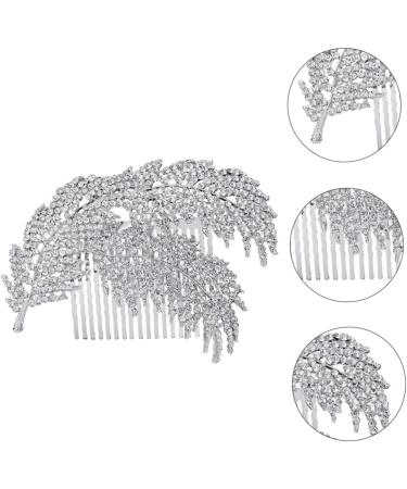 DOITOOL 1pc Wedding Hairpin Wedding Hair Clip Wedding Headpiece Mothers Day Side Combs Wedding Hair Accessories Silver Headpiece Silver Hair Clip Pearl Rhinestone Headgear Leaf Bride - Buy Online on GoSupps.com