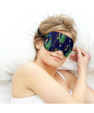 Peacock Design Sleep Mask | Adjustable Strap Eye Cover for Men and Women | Blocks Light for Restful Sleep and Travel - Buy Online on GoSupps.com