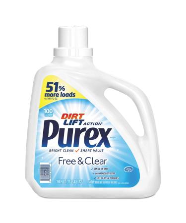 Purex Liquid Laundry Detergent Free & Clear 150 Fluid Ounces 115 Loads Unscented 150 Fl Oz (Pack of 1)
