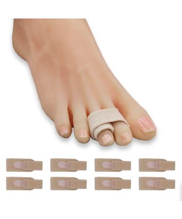 Winiyou Fabric Toe Wraps for Women and Men 8 Pack of Toe Splints for Broken Toe Hammer Toe Crooked Toe Curled Toe Toe Separators Bandages for Straightening Small Toes Bent Toes