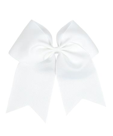 Large White and Black Girls Hair Bows Ponytail Holder Elastic Hair Ties - Cheer Hair Bows (FD3) - Buy Online on GoSupps.com