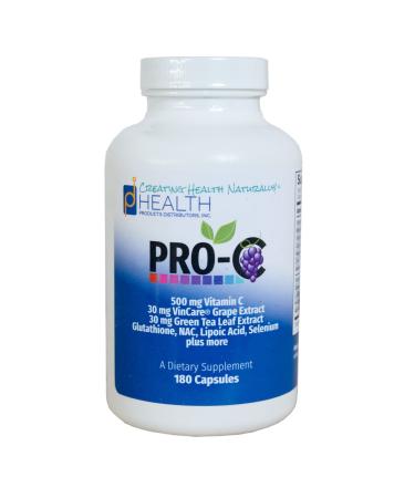 PDI HEALTH PRODUCTS DISTRIBUTORS INC. CREATING HEALTH NATURALLY! PRO-C (180 caps) | Powerful Nrf2 Activator | Vitamin C Antioxidant Supplement with Superior Free-Radical Protection