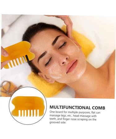 FOMIYES 2pcs Comb Multitools - Acupuncture Head Massager & Gua Sha Hairbrush Scraping Tool Heat Jade Massage Board - Orange 9.5X5.8X1cm - International Shipping Available - Buy Online on GoSupps.com
