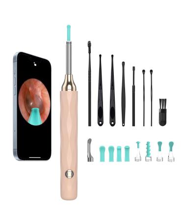 Ear Wax Removal Tool Camera Ear Cleaner with Camera Ear Cleaning Kit 1080P HD Ear Scope with 9 Replacement Tips Ear Pick with Ear Cleaner with Camera and Light Ear Cleaning Kit (Pink)