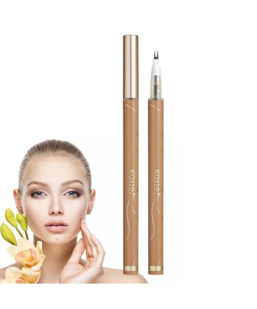 Double Tip Waterproof Eyeliner Korean Makeup Bottom Lash Pencil 0.01 mm Very Fine Liquid Eyeliner Natural Clear Makeup Quick Dry Long Lasting Eyeliner Waterproof Eyeliner High Fit C: Tea Brown