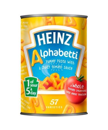 HEINZ Heinz Multigrain Alphabet Pasta Shapes in Tomato Sauce (400g) - Pack of 2