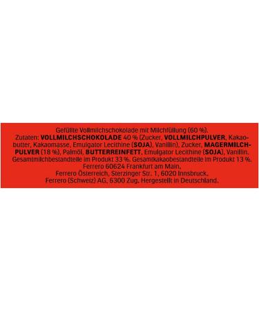 Ferrero Children's Chocolate Bar with Very Fine Milk Heart Wrapped in Whole Milk Chocolate (18 x 21 g) 1 Pack of 18 Individual Bars - Buy Online on GoSupps.com