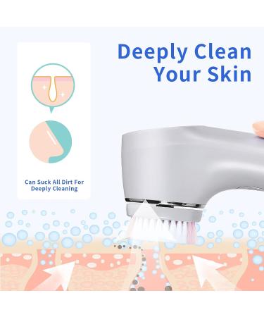 FLOVES Facial Cleansing Brush - Dual Direction Spinning Face Brush for Exfoliating, Waterproof, Rechargeable - 2 Replacement Heads, 2 Speeds - KC-5200 Gray - Buy Online on GoSupps.com