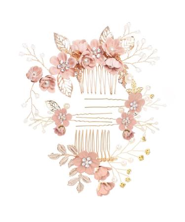 Aweisile bride hair jewelry 5 pieces hair comb wedding wedding hair clips bride hair jewelry set bridal jewelry hair accessories hair jewelry flower hairpins wedding for wedding hair accessories - Buy Online on GoSupps.com
