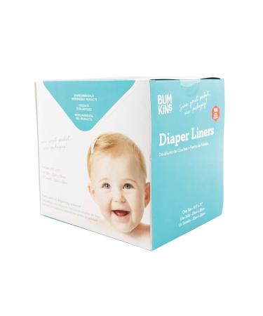 Bumkins Disposable Cloth Fabric Diaper Liner, Biodegradable, Neutral, 100 Count (Pack of 1)