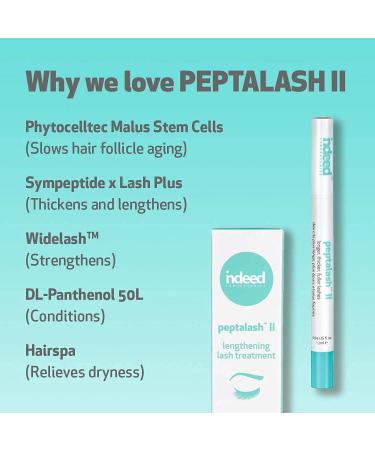 Indeed Laboratories Peptalash II - Lengthening Lash Treatment with Peptides & Panthenol | Strengthen & Nourish Lashes & Brows - 0.02 US Fl. oz - Buy Online on GoSupps.com