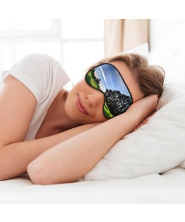 Golf Course & Tree Print Unisex Sleep Mask | Double-Sided Eye Mask for Sound Sleep & Skin Care - Buy Online on GoSupps.com
