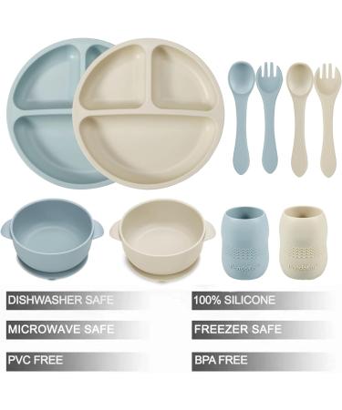 PandaEar Silicone Baby Feeding Set | Complete Baby Weaning Kit with Plates, Bowls, Sippy Cups, and Spoons - Buy Online on GoSupps.com