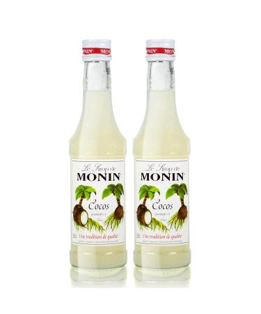 MONIN - Sirop de Coco pour Caf Cappuccino et Chocolat Chaud - Ar mes Naturels - 2x25cl