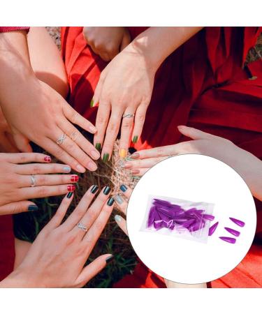 dijiusidy 1 Set Press on Nails Almond Fingernails Stick Solid Color Full Cover Art Decals Salon Supplies DIY Decorations No.5 Violets - Buy Online on GoSupps.com