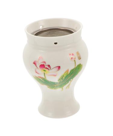 Healvian 1stk scratch cup massage devices Guashua pot made of porcelain health wellness moxibustion cockroaching tools for burning moxa mashing body scratch vessel Moxibuspot ceramic 11.7x8.5cm green