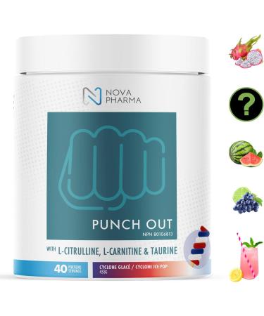 Nova Pharma Punch Out Pre Workout Powder L-Carnitine and Antioxidant-Rich Pre Workout Supplement Boost Stamina and Endurance for Gym Training and Workouts - 40 Servings (Ice Pop) Cyclone Ice Pop - Buy Online on GoSupps.com