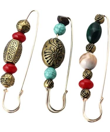 Amosfun Vintage Cardigan Brooch Set - 3 Retro Sweater Clips for Women | Scarf & Dress Pins (8.6x3x2cm) | International Shipping - Buy Online on GoSupps.com