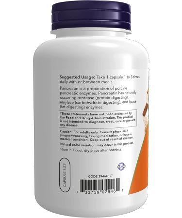 Now Foods Pancreatin 10X - 200mg, 250 Capsules - Digestive Enzyme Support - Buy Online on GoSupps.com