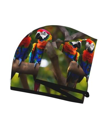 Colorful Parrots Coral Velvet Dry Hair Cap | Perfect for Home Travel Pool Parties & More - Buy Online on GoSupps.com