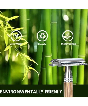 Stainless Steel Double-Cutting Razor with Long Handle & 5 Blades - Ultimate Clean Shave for Men & Women - International Shipping Available - Buy Online on GoSupps.com