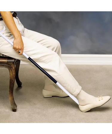 Jingling Sock Remover for Seniors | Sock Aid Device with Shoe Open Function & Removable Dressing Hooks | Black & White Multifunctional Leg Comfort Tool - Buy Online on GoSupps.com