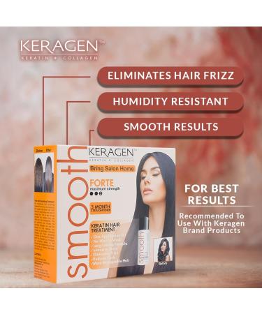 Buy Keragen Brazilian Keratin Hair Smoothing Treatment Home Kit | Express Blowout Straightening System for Smooth Frizz-Free Hair - Buy Online on GoSupps.com