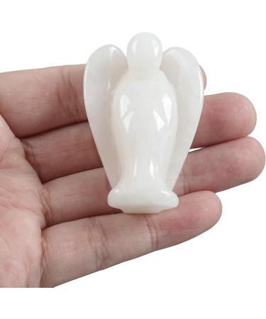Lovionus89 White Jade Angel Guard Statue - Hand-Carved 50mm Healing Crystal Decor for Bag - Buy Online on GoSupps.com