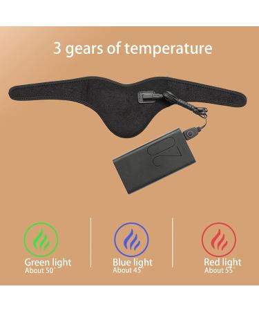 Shop A228-3 Heated Neck Bandage - Adjustable USB Heat Support for Neck Pain Relief (Black) - International Shipping Available - Buy Online on GoSupps.com