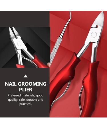 FRCOLOR 1pc for Using Manicure Paronychia Supplies Making Chain Thick Clamp and Premium Salon Women Nipper Toe Clipper Grooming Plier Home Effortless Nails Craft Men Cuticle Nose 13.8x6.8cm Red - Buy Online on GoSupps.com