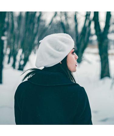 Jolbndcv 6PCS Wool French Beret Hat Set - Fashionable Winter Outdoor Beanie Hats for Women in White, Gray, Black, Red, and Khaki - Buy Online on GoSupps.com