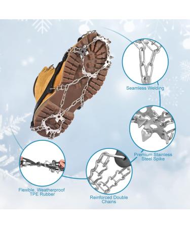 Henoty 19-Spikes Ice Cleats for Hiking Boots - Snow Grips for Women, Men, and Kids | Safe Traction for Hiking, Fishing, Climbing, and Mountaineering - Buy Online on GoSupps.com