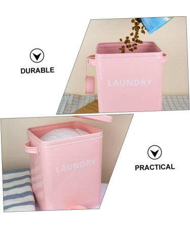 COOLHIYA 1pc Washing Storage Sealing Storage Case Laundry Room Trash Can Iron Pink - Buy Online on GoSupps.com