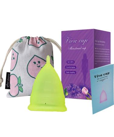 Super soft menstrual cup sensitive cup - medical silicone cup - reusable women's hygiene products ladies bandage for women (L yellow)