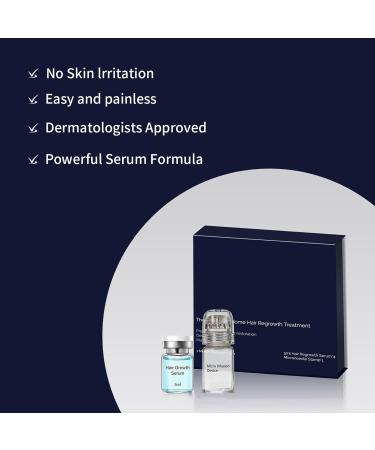 Hair Regrowth System - 5ml Vials 2 Microneedling Devices Hair Growth Serum Anti-Hair Loss Treatment - Buy Online on GoSupps.com