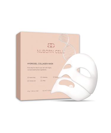 NUBORN CELL Hydrogel Collagen Mask | Advanced Moisturizing Stem Cell Gel Sheet Face Mask for Dry Skin | Dewy Glass Skin with Hydrolyzed Collagen Peptides and Hyaluronic Acids | Made in Korea 4-Pack