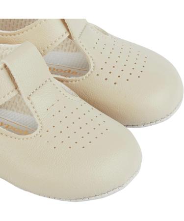 Baypods Baby Shoes | Soft Soled Pre Walker Shoes for Boys & Girls | T-Bar Style Shoe | Made in England | 1 UK Child | Biscuit - Buy Online on GoSupps.com