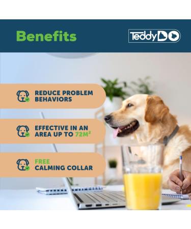 TeddyDo Calming Diffuser for Dogs | UK Plug In |Days Starter Kit | Free Calming Collar |Comfort Calming and Relax Anxious Dog and Other Problematic Behaviors| 48 ml - Buy Online on GoSupps.com