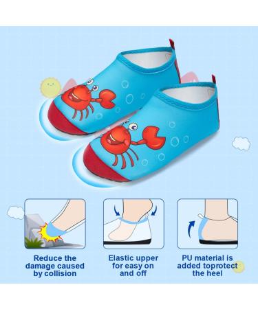 Kids Beach Swim Shoes - Non-Slip Quick Dry Aqua Socks for Boys and Girls - Red Crab Design - Size 13/13.5 UK Child - Buy Online on GoSupps.com
