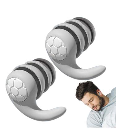 Noise Blocking Ear Plugs - Waterproof Quiet Earplugs | Reusable Ear Plugs with Box Silicone Three Layers of Mute Earplugs for Bath Equipment Hondony Grey