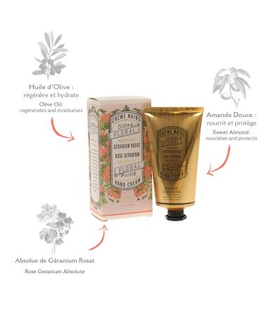Panier des Sens Rose Geranium Hand Cream for Dry Cracked Skin - Moisturizing Lotion with Olive & Almond Oil - 2.6floz - Made in France - Buy Online on GoSupps.com