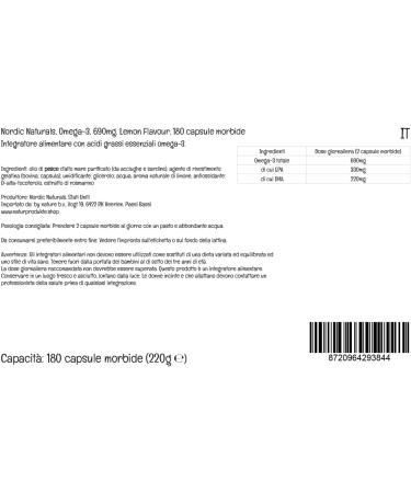 Nordic Naturals Nordic Naturals Omega-3 690 mg with EPA and DHA high dose lemon flavor 180 softgels lab tested soy-free gluten-free non-GMO - Buy Online on GoSupps.com