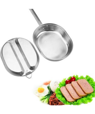 US Military Stainless Steel Camping Mess Kit - Large, Portable Lunch Box with Handle Tray and Frying Pan for Outdoor Activities - Buy Online on GoSupps.com
