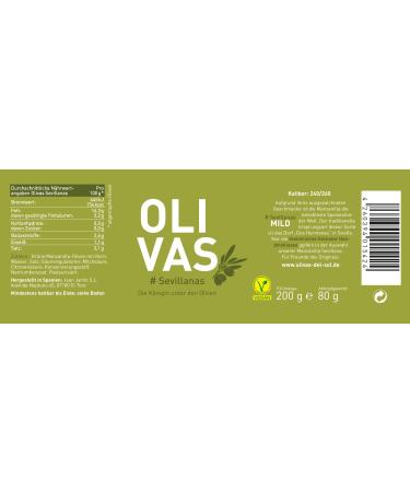 Set of 12 OLIVAS Sevillanas - Authentic Mild Manzanilla Olives from Seville | 80g Tin - The Queen of Olives - Buy Online on GoSupps.com