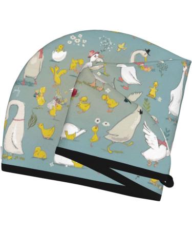 Cute Farm Birds Microfiber Hair Towel - Super Absorbent Coral Velvet Wrap for Women | Quick Dry Hair Cap for Long Curly & Thick Hair - Buy Online on GoSupps.com